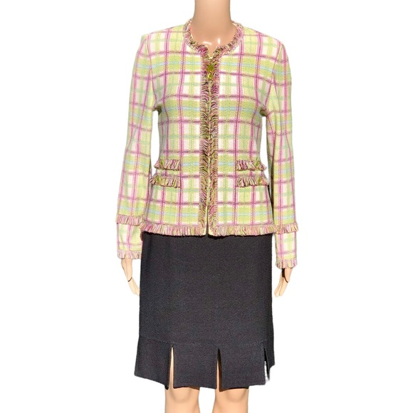 St. John Collection NWT multicolored jacket with fringe Sz 4 - Picture 3 of 16